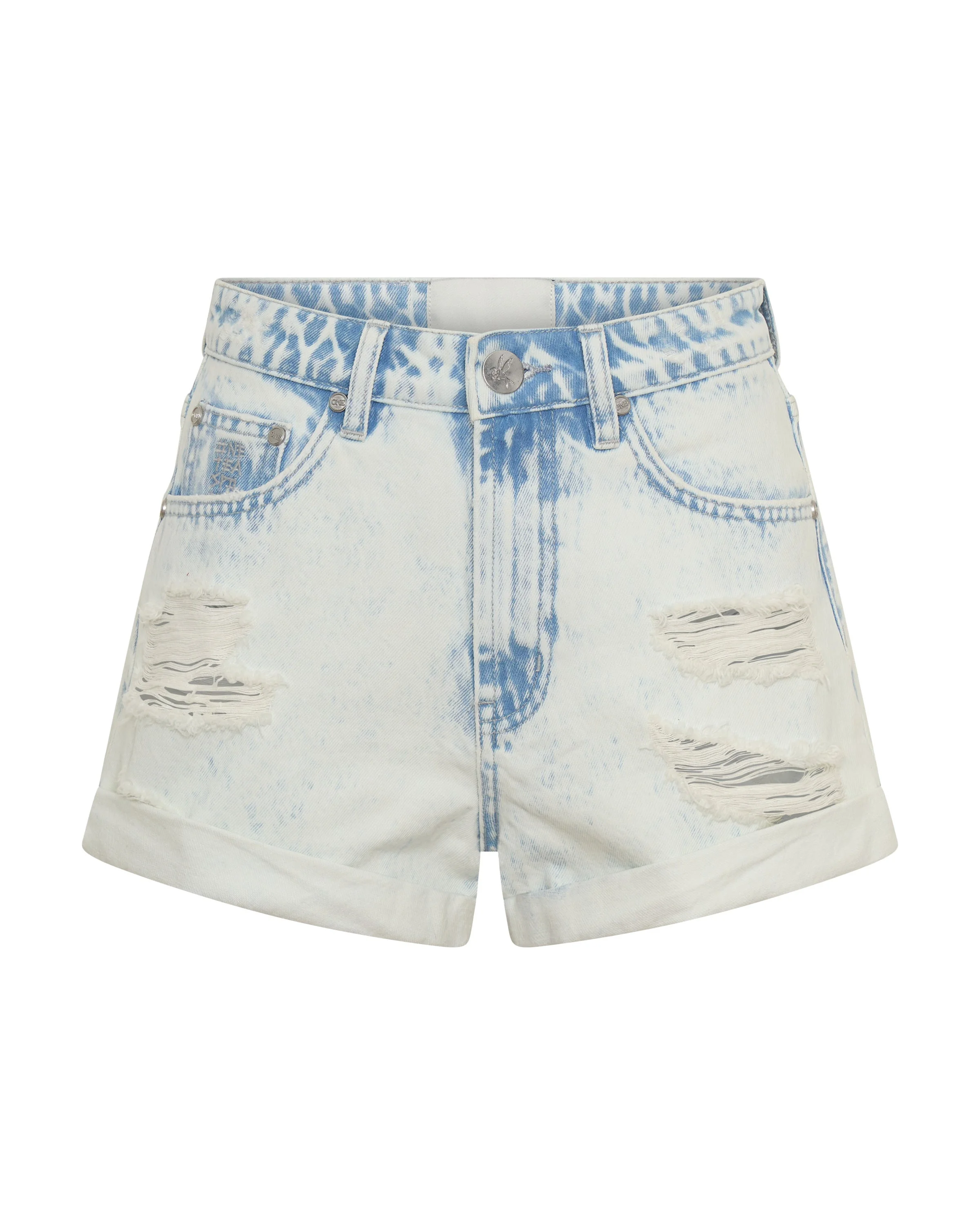 Bandits High Waist Denim Shorts - Beach Blue - 1