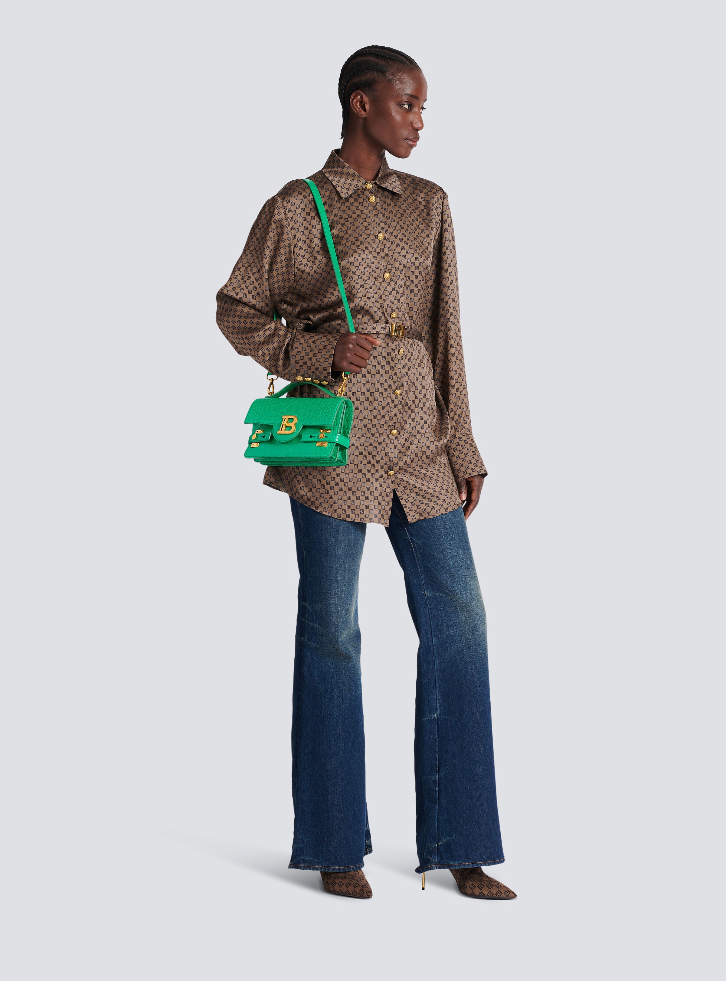 B-Buzz Shoulder 24 bag in crocodile-print leather - 2