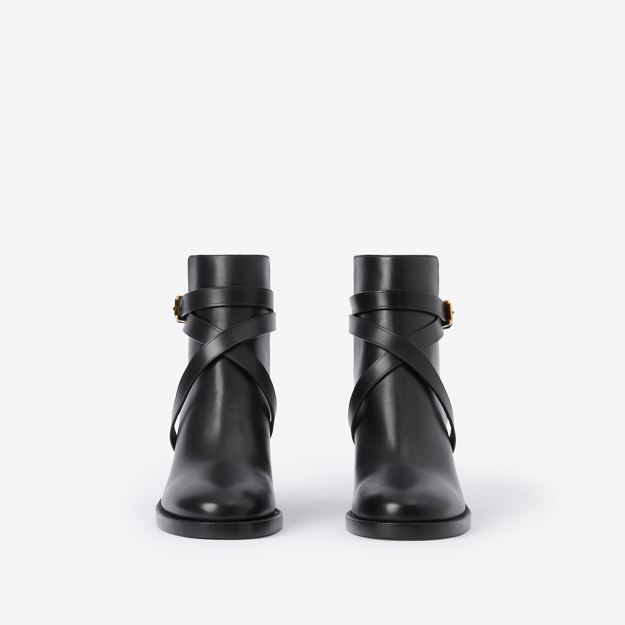 House Check and Leather Ankle Boots - 2