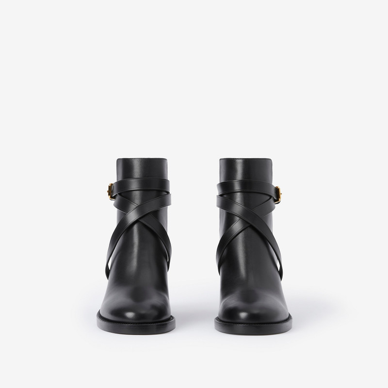 Burberry House Check and Leather Ankle Boots outlook
