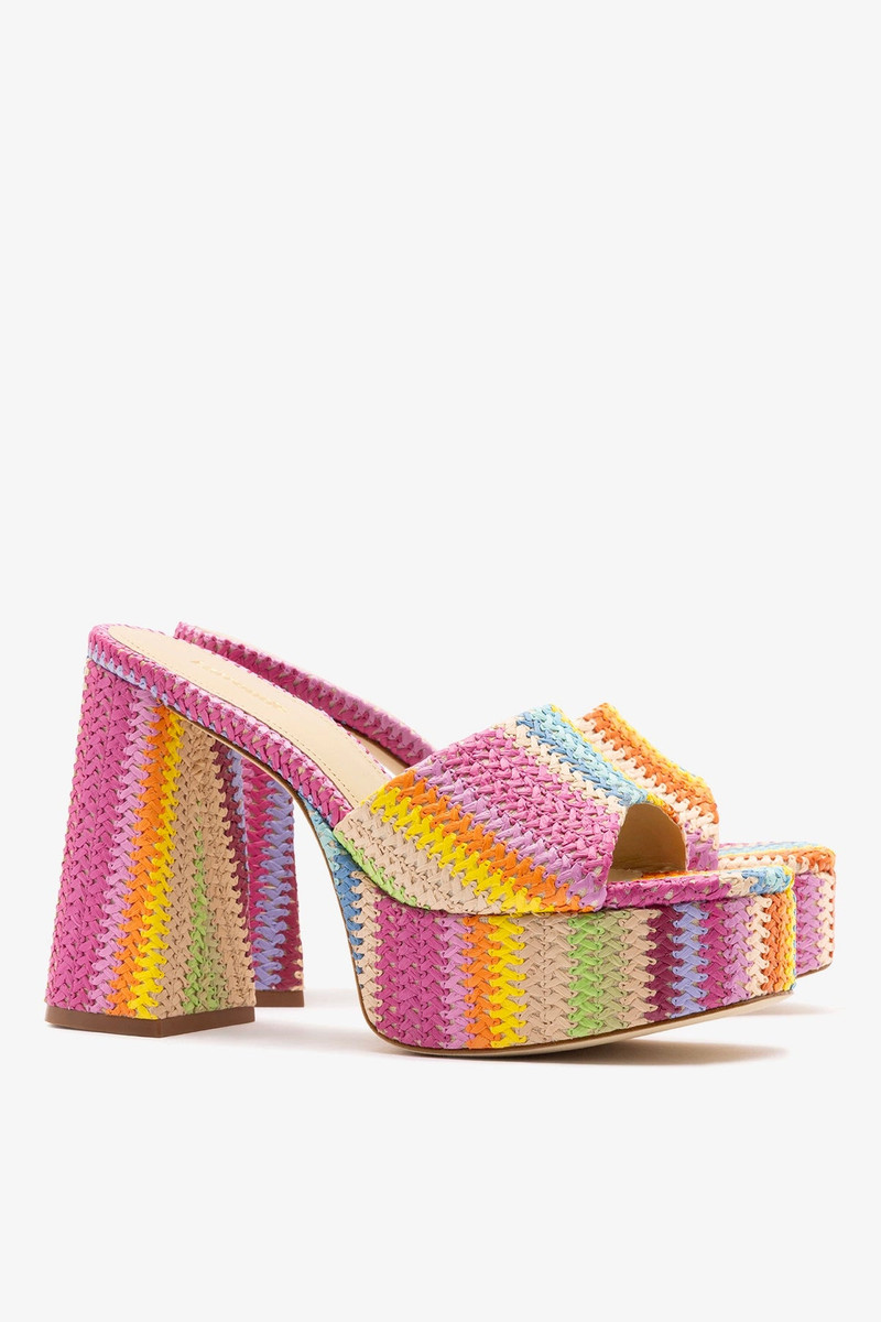 Dolly Mule Rainbow Raffia 3