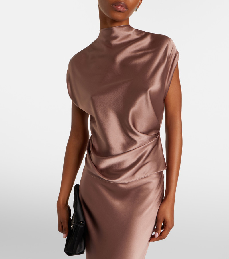 THE SEI Draped silk satin top outlook