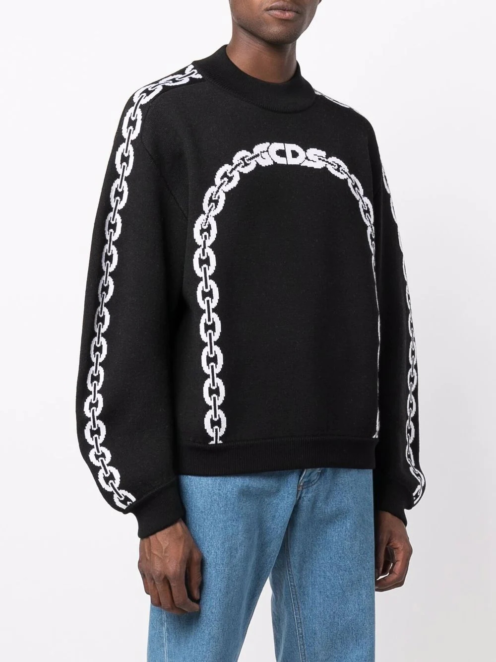 chain-pattern knit jumper - 3