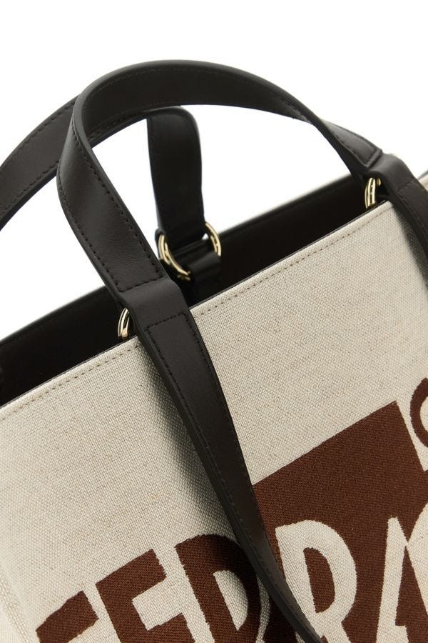 【関税&送料込】Salvatore Ferragamo Sand Canvas Shopping Bag FERRAGAMO Sand canvas shopping bag | gebnegozionline