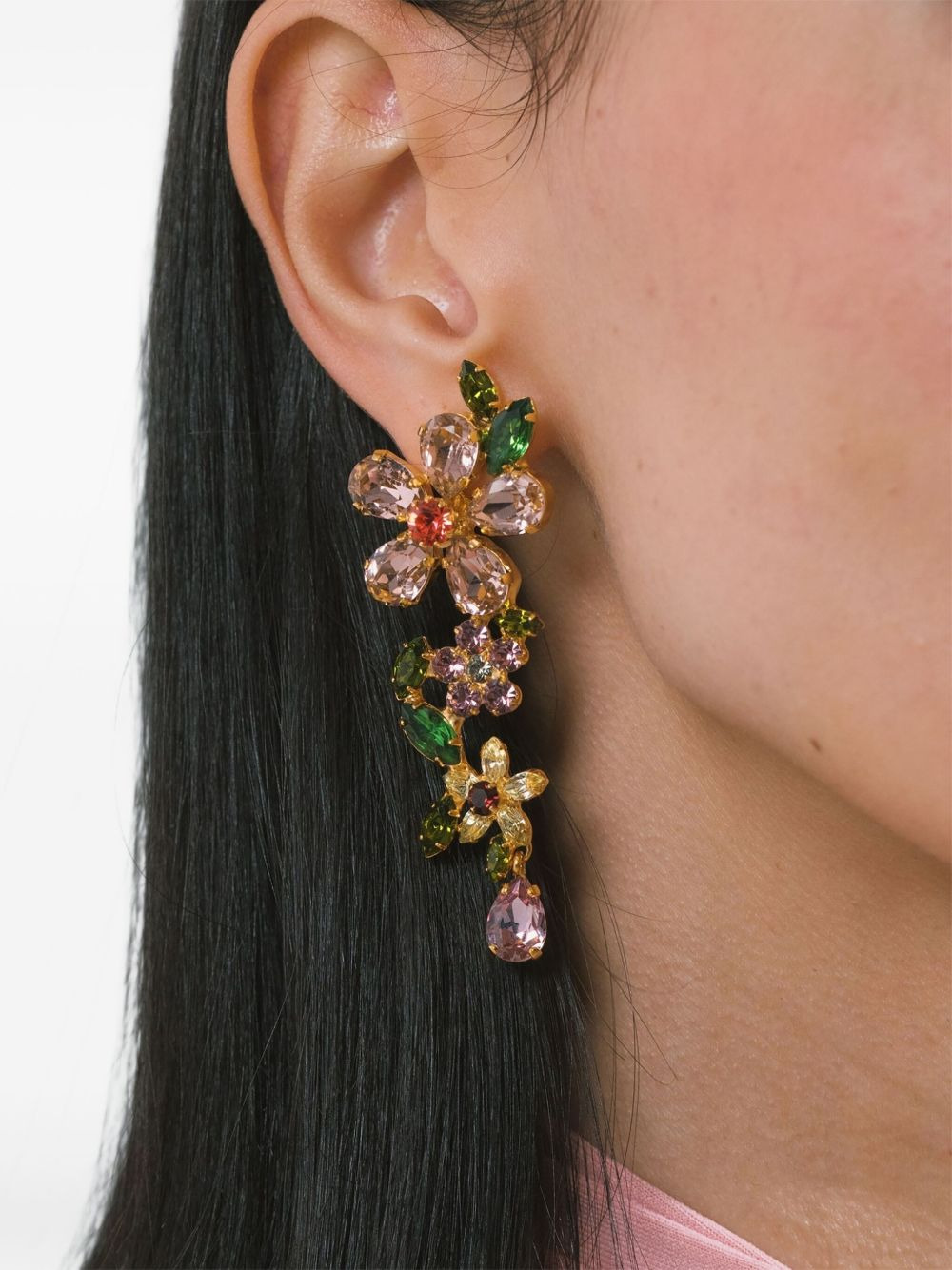 Cosetta crystal-flower earrings - 4
