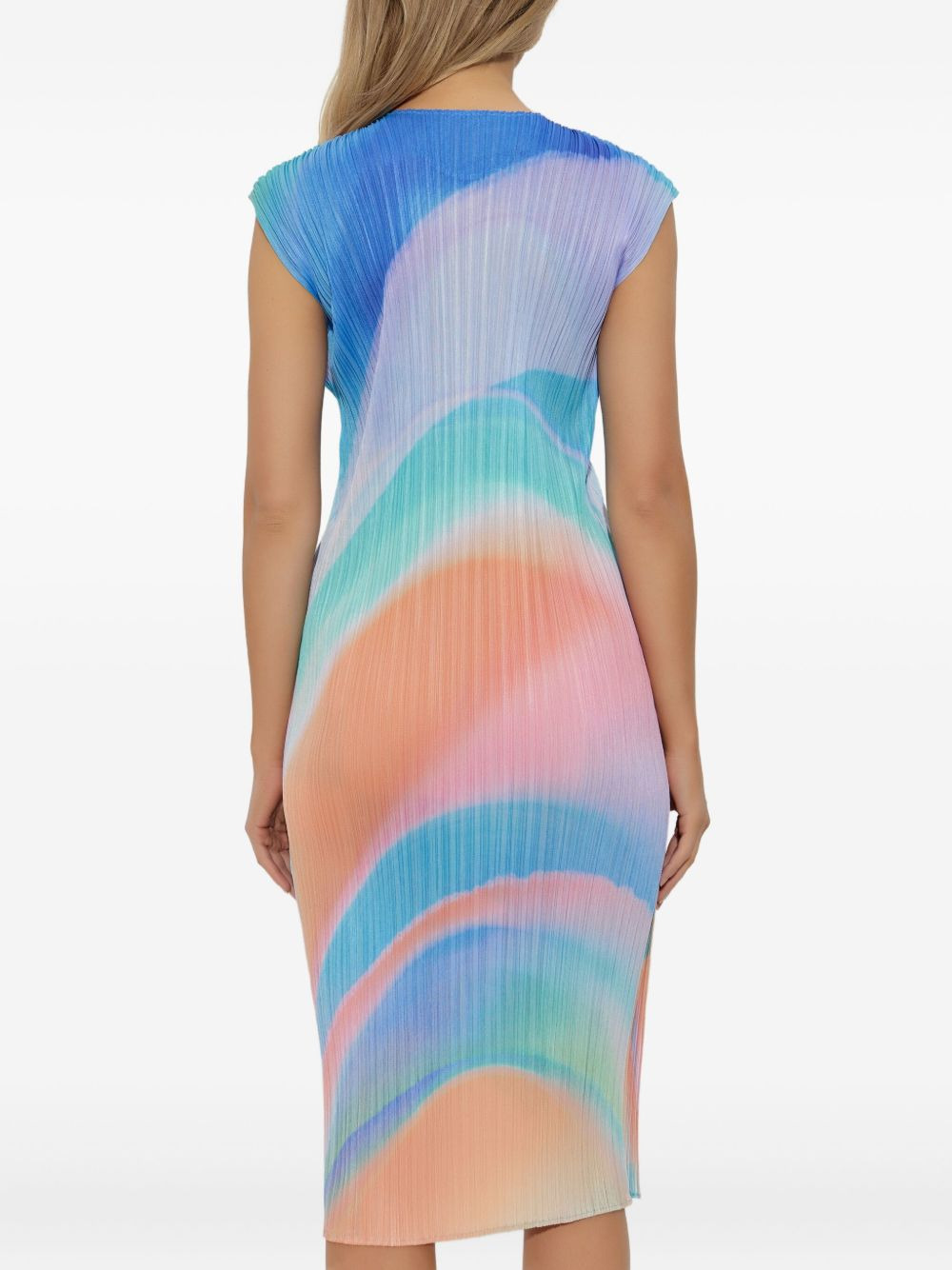 colour-block pleated dress - 4