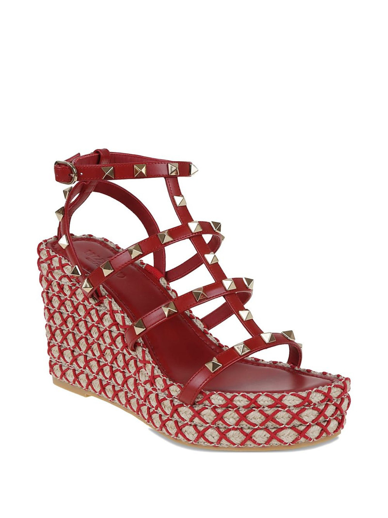 Valentino 95mm studded cage heeled espadrilles outlook