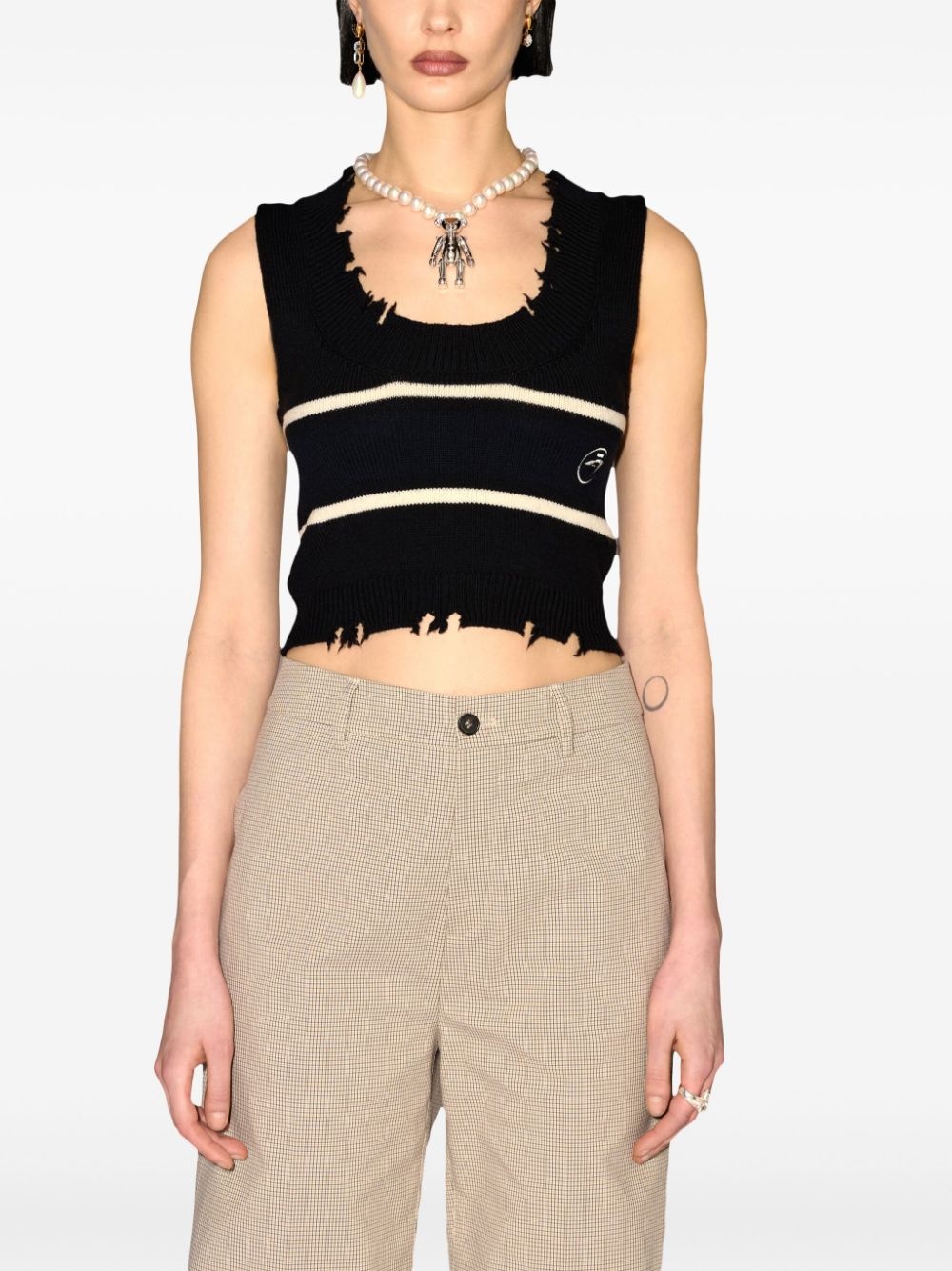 raw-cut knitted top - 3