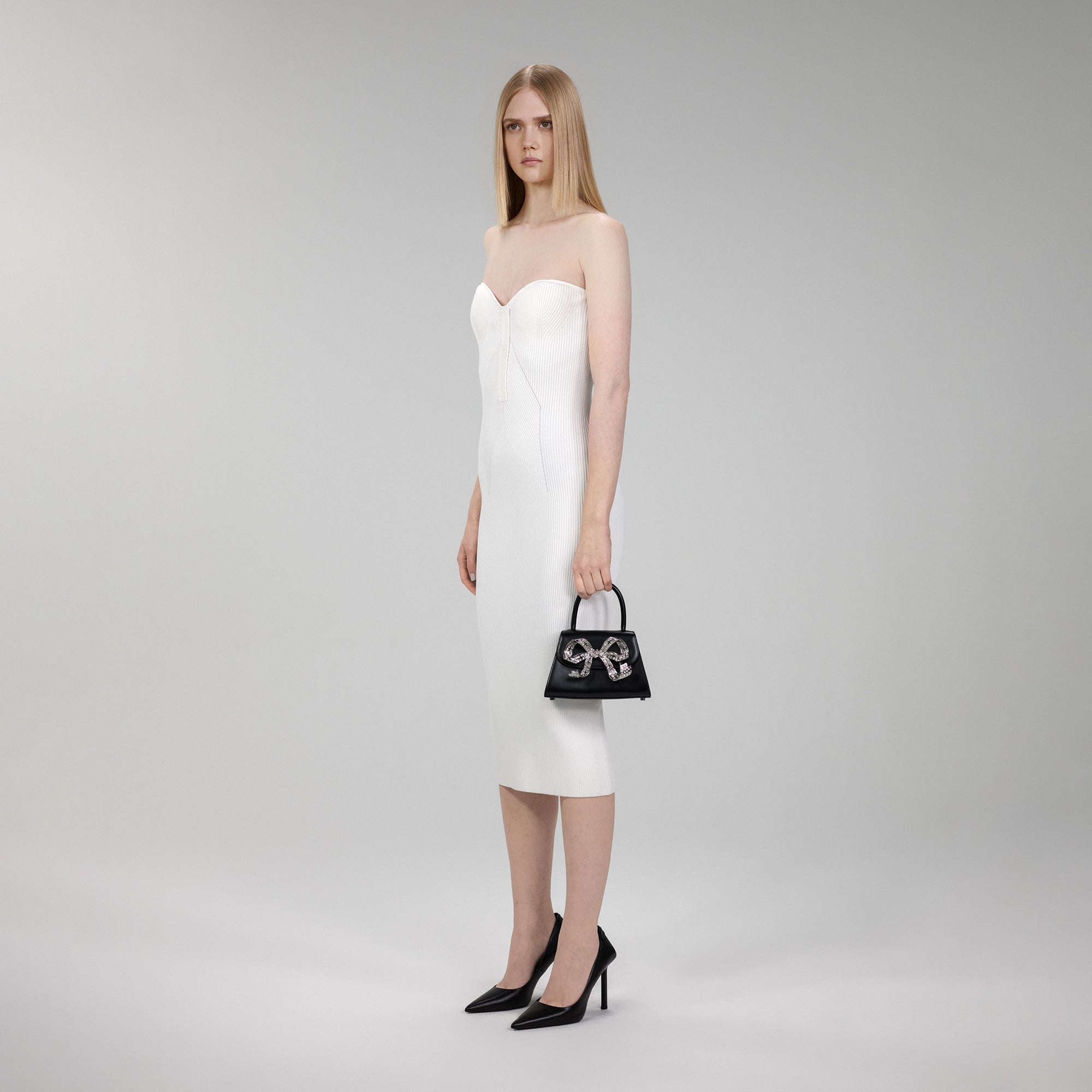 The Bow Mini in Black with Diamanté - 5