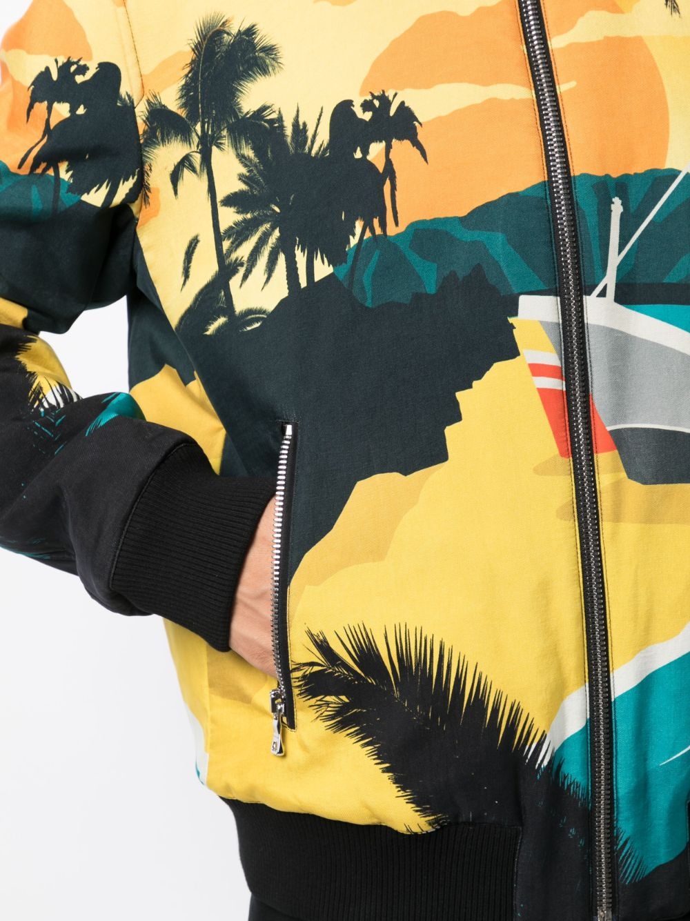 reversible graphic-print bomber jacket - 5