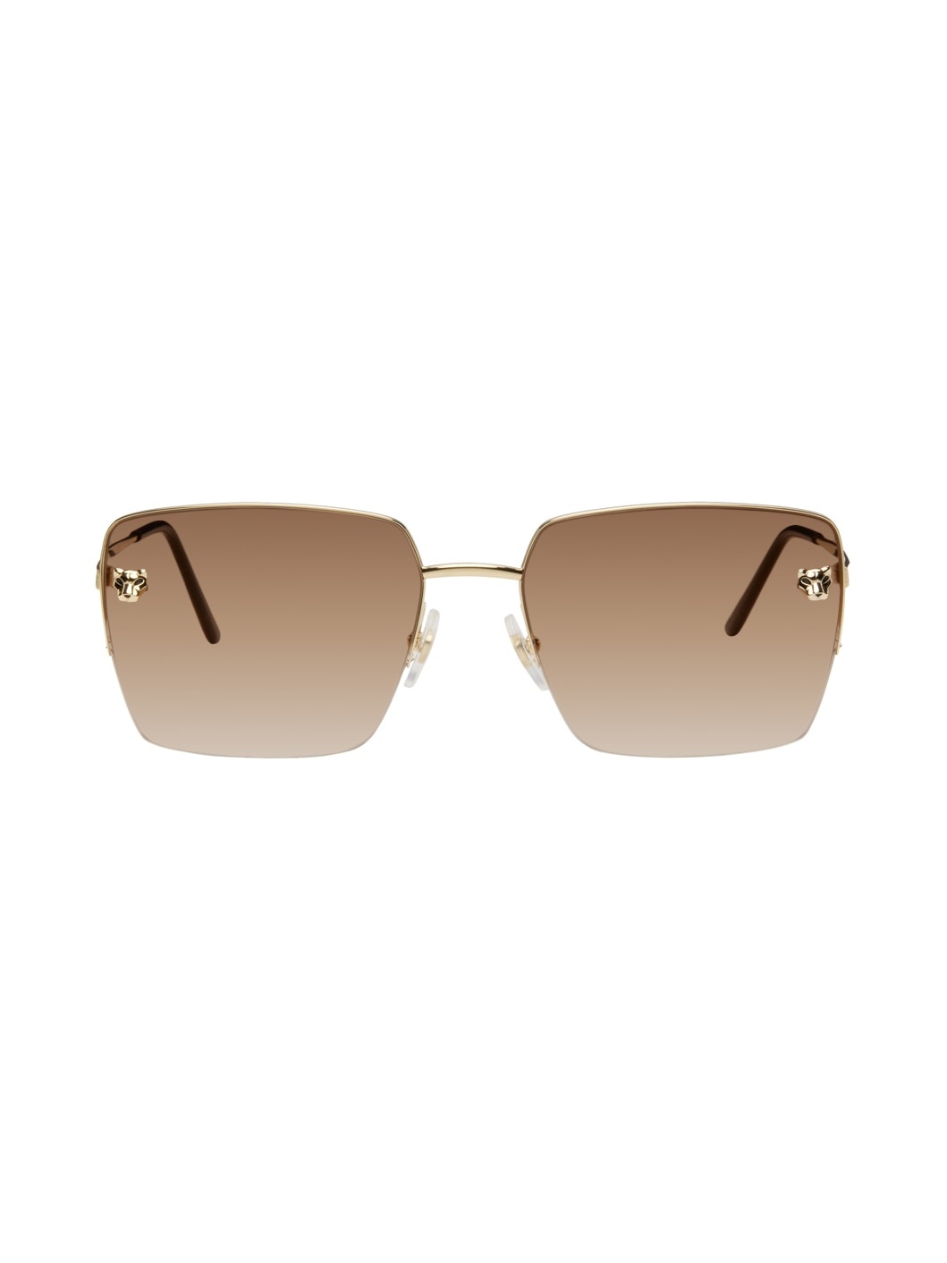 Gold 'Panthère de Cartier' Square Sunglasses - 1