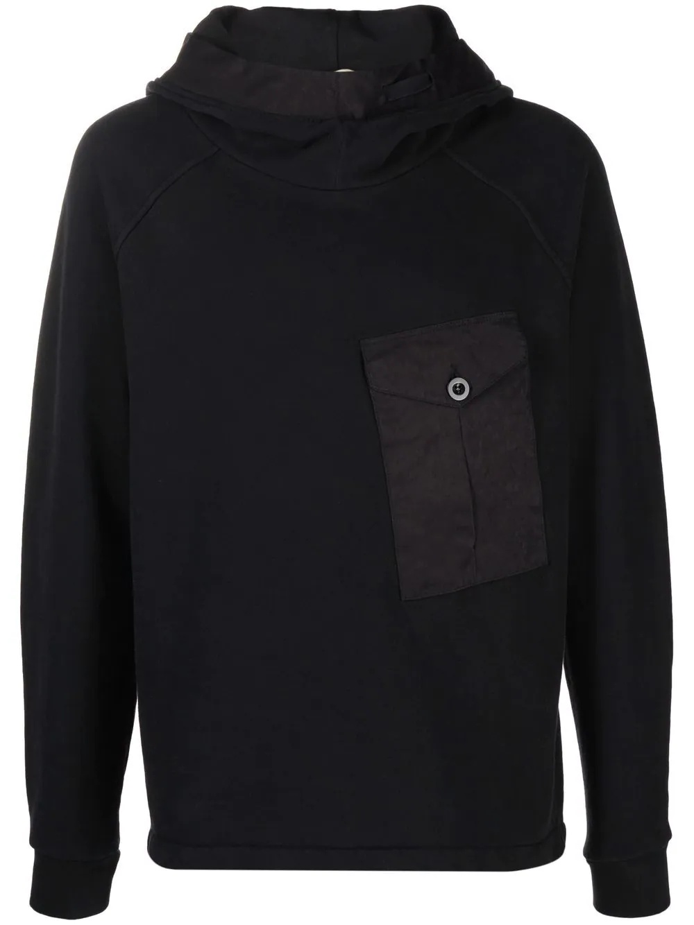 pocket-detail long-sleeve hoodie - 1