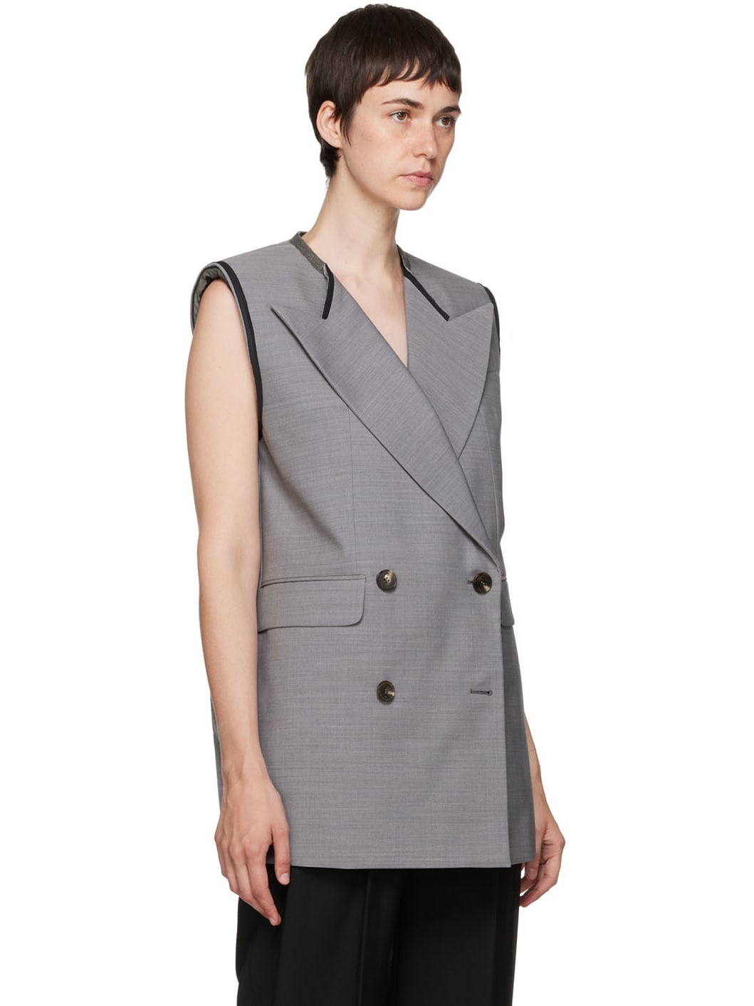 Gray Wool Vest - 2