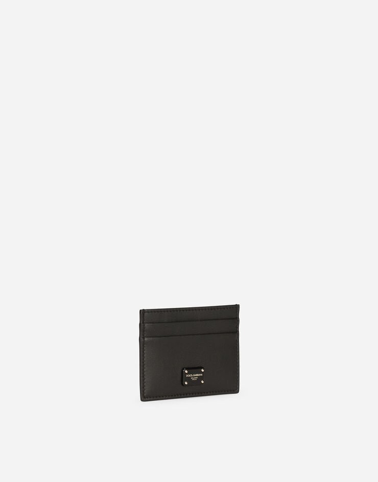 Calfskin card holder with branded plate - 2