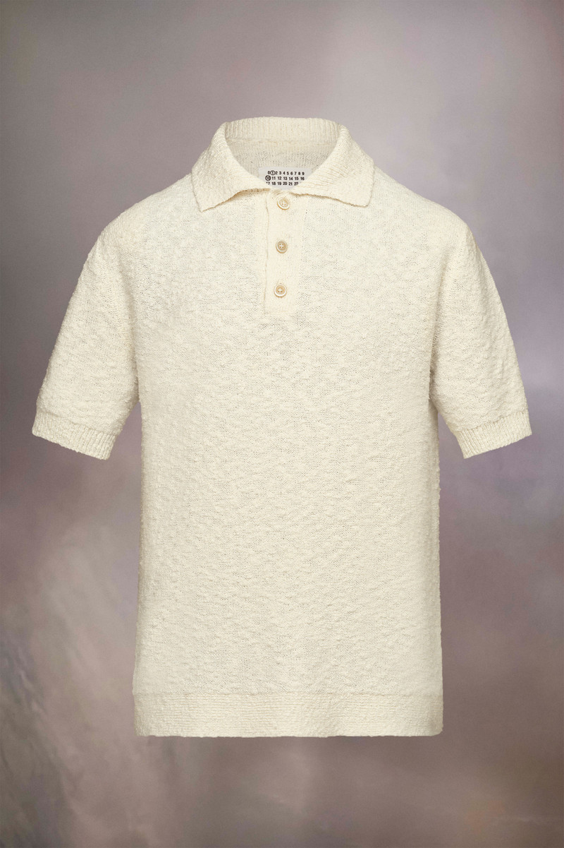 Nostalgic boucle knit polo shirt 1