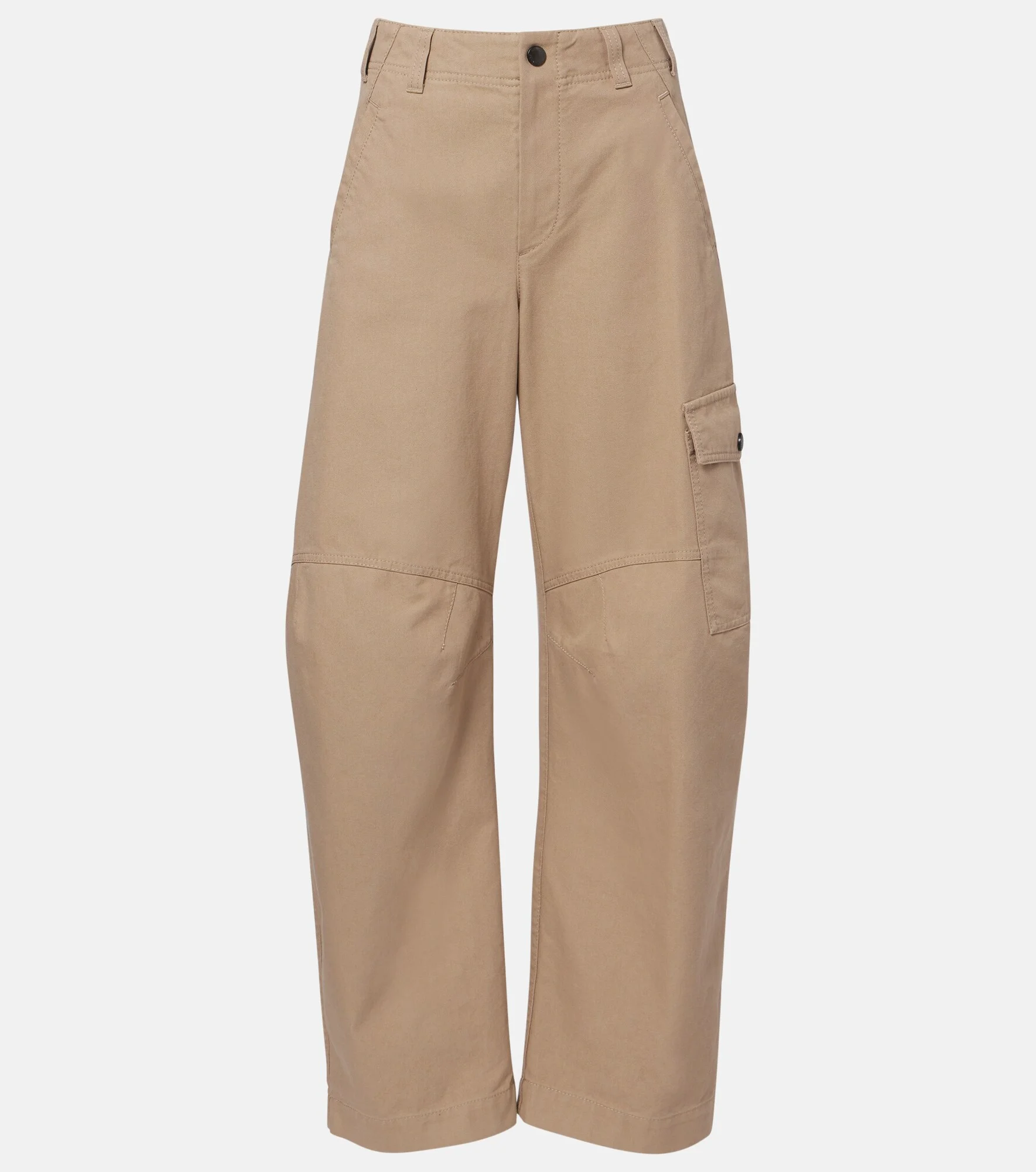 Cotton barrel-leg pants - 1