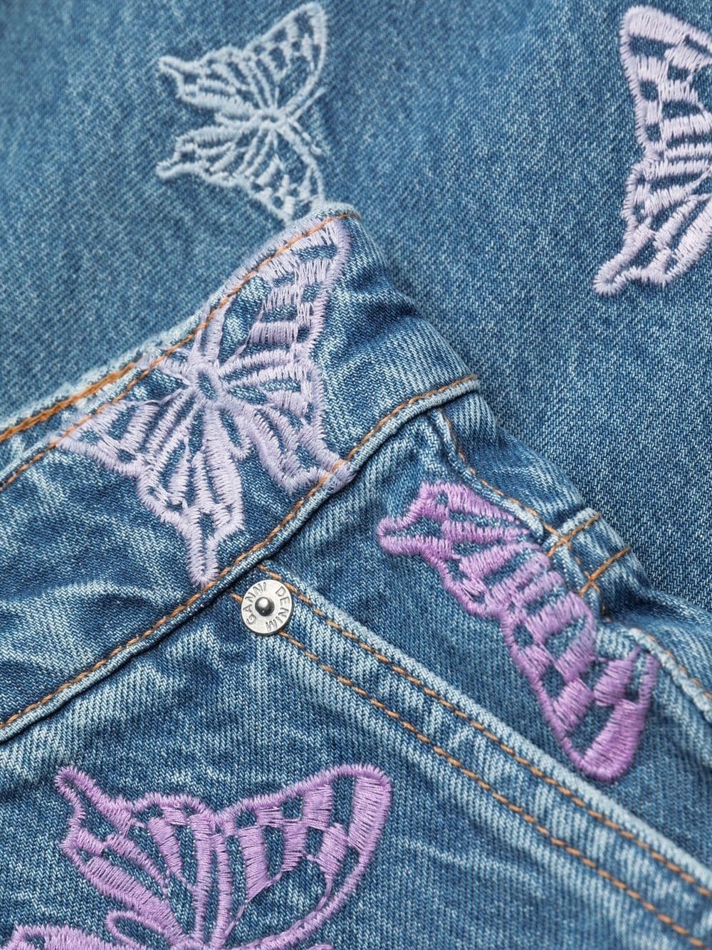 logo embroidered jeans - 6