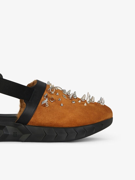 MARSHMALLOW SANDALS IN RUBBER, SUEDE, SHEARLING WITH STUDS - 7