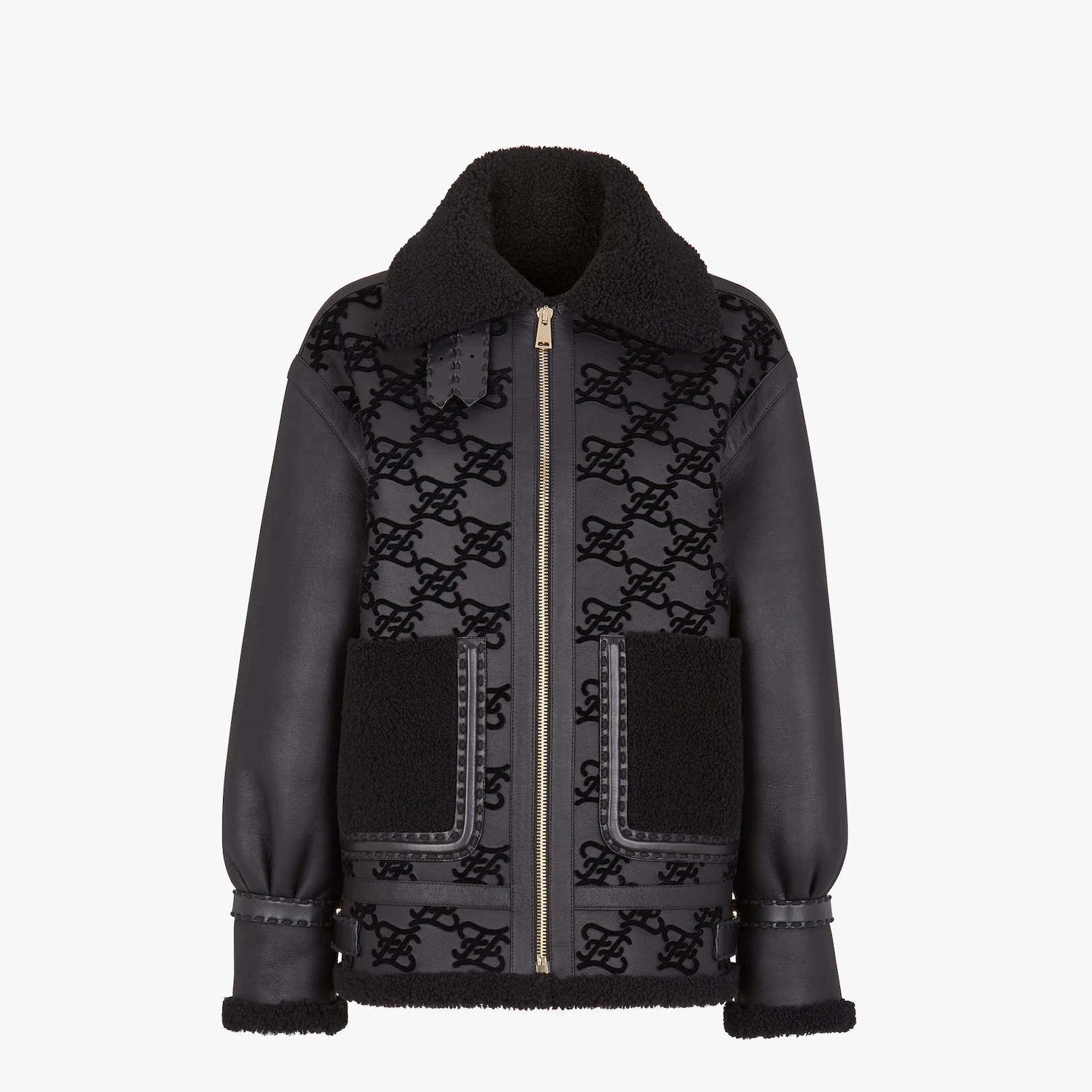 Black shearling jacket - 1