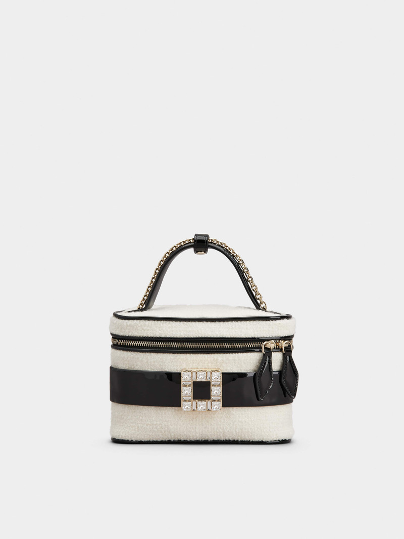 Roger Vivier Vanity Wool Strass Buckle Micro Bag in Fabric 1