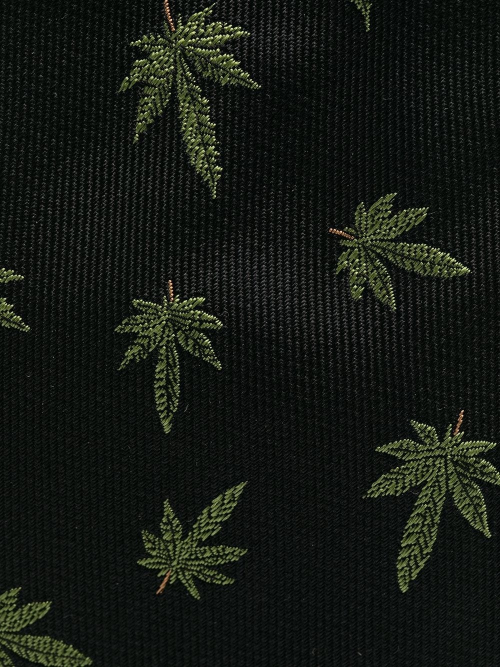 leaf-print silk tie - 2