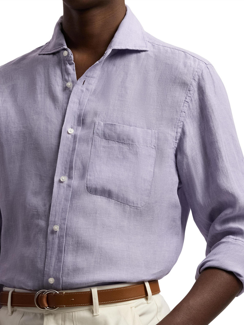 Men's Linen Chambray Shirt - Wisteria Purple 6