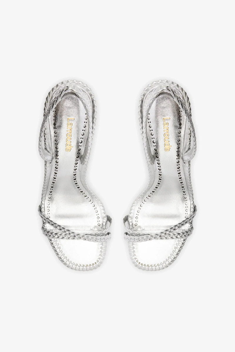 Annie Sandal In Silver Metallic Leather 7