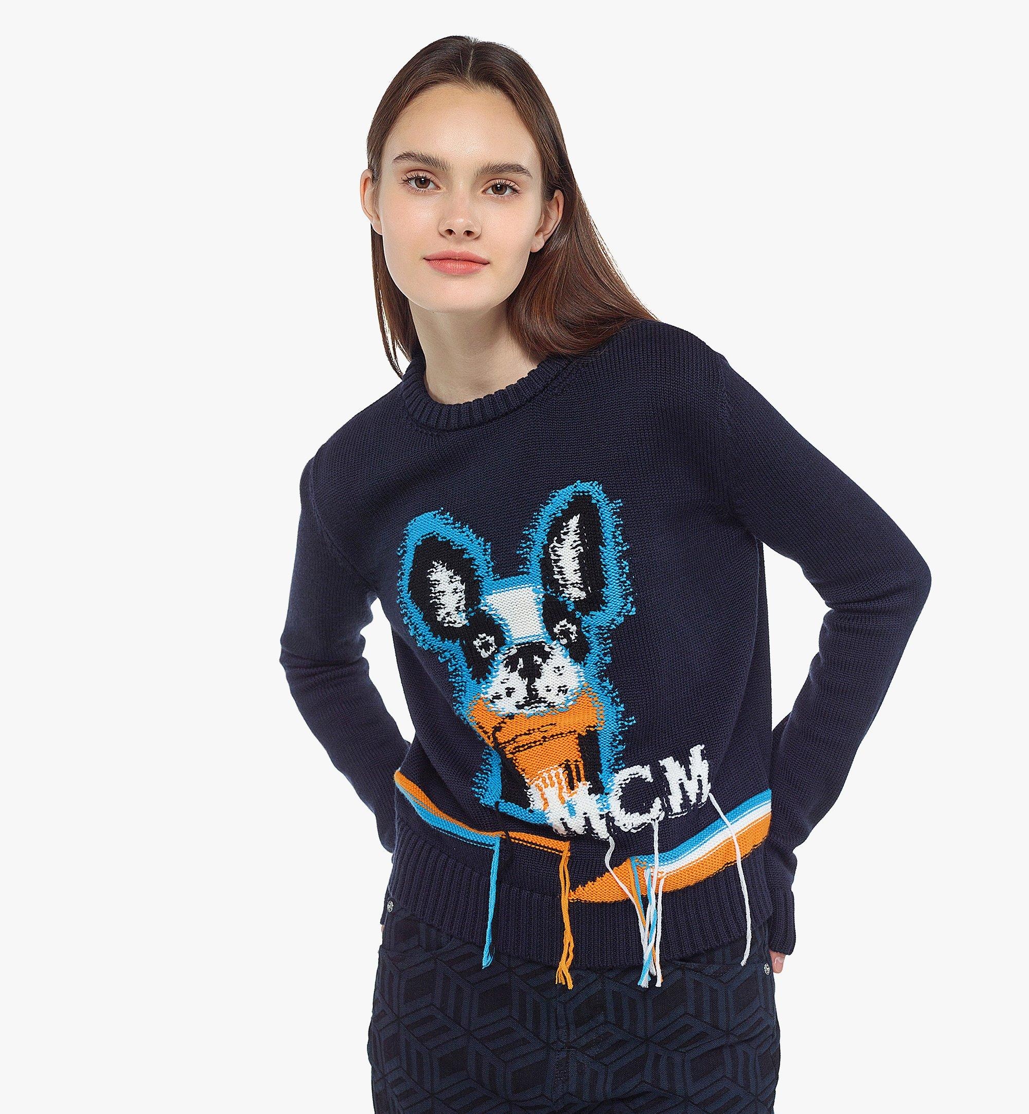 Women’s Intarsia M Pup Sweater in Wool - 2