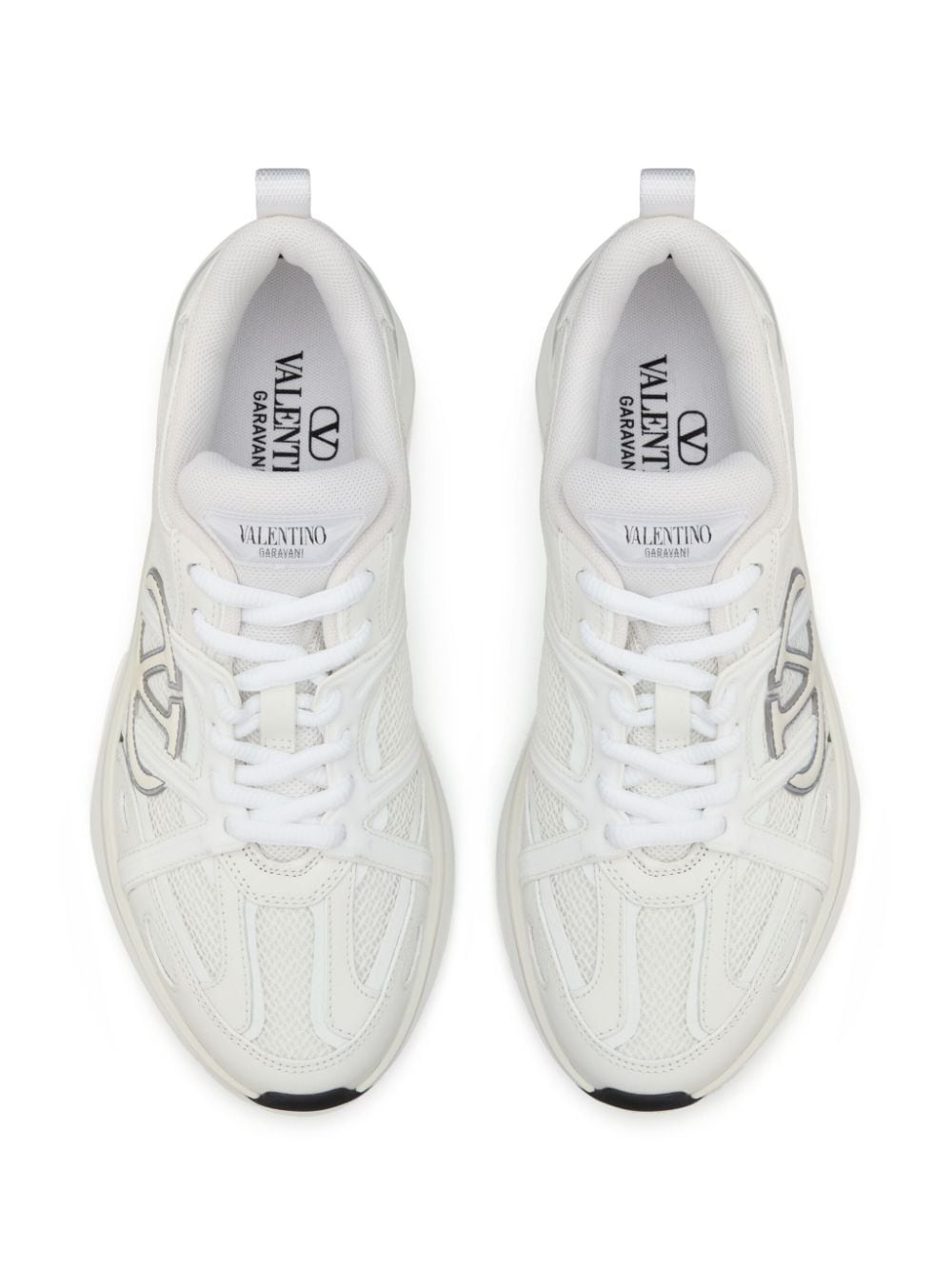 VLogo panelled lace-up sneakers - 4