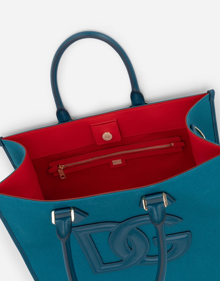Canvas shopper with calfskin nappa details - 4