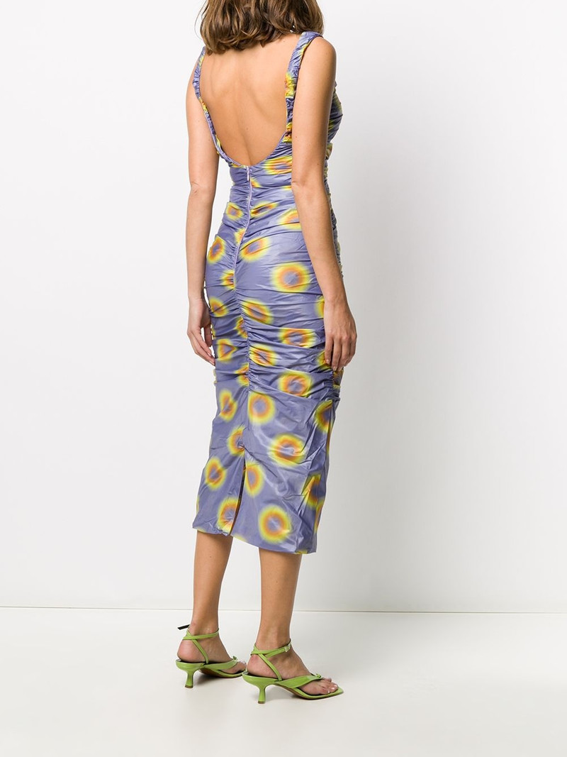 ruched gradient polka dot dress 4