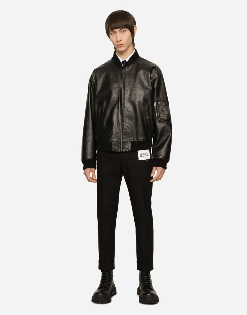 Dolce & Gabbana Stretch drill pants with Re-Edition label outlook