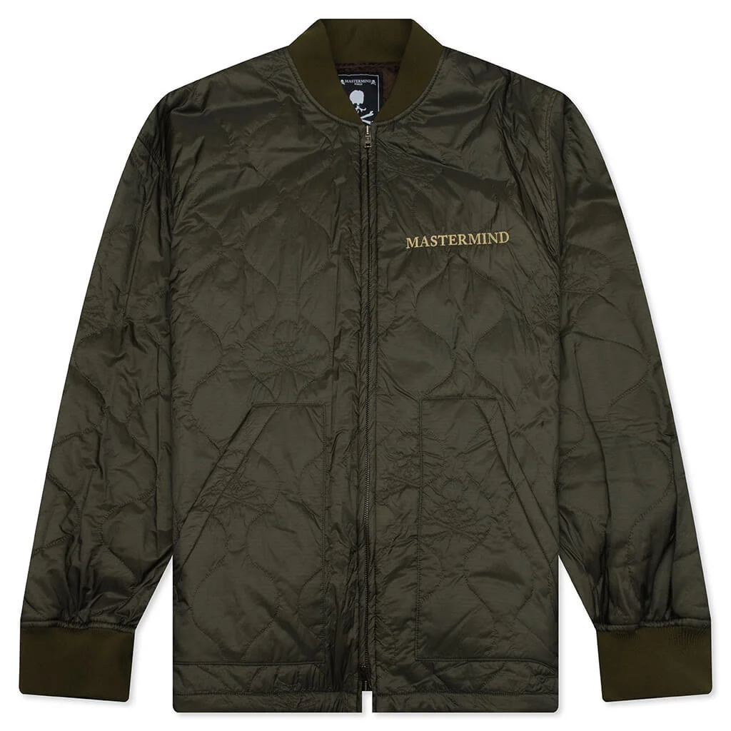 QUILTED NYLON JACKET - OLIVE - 1