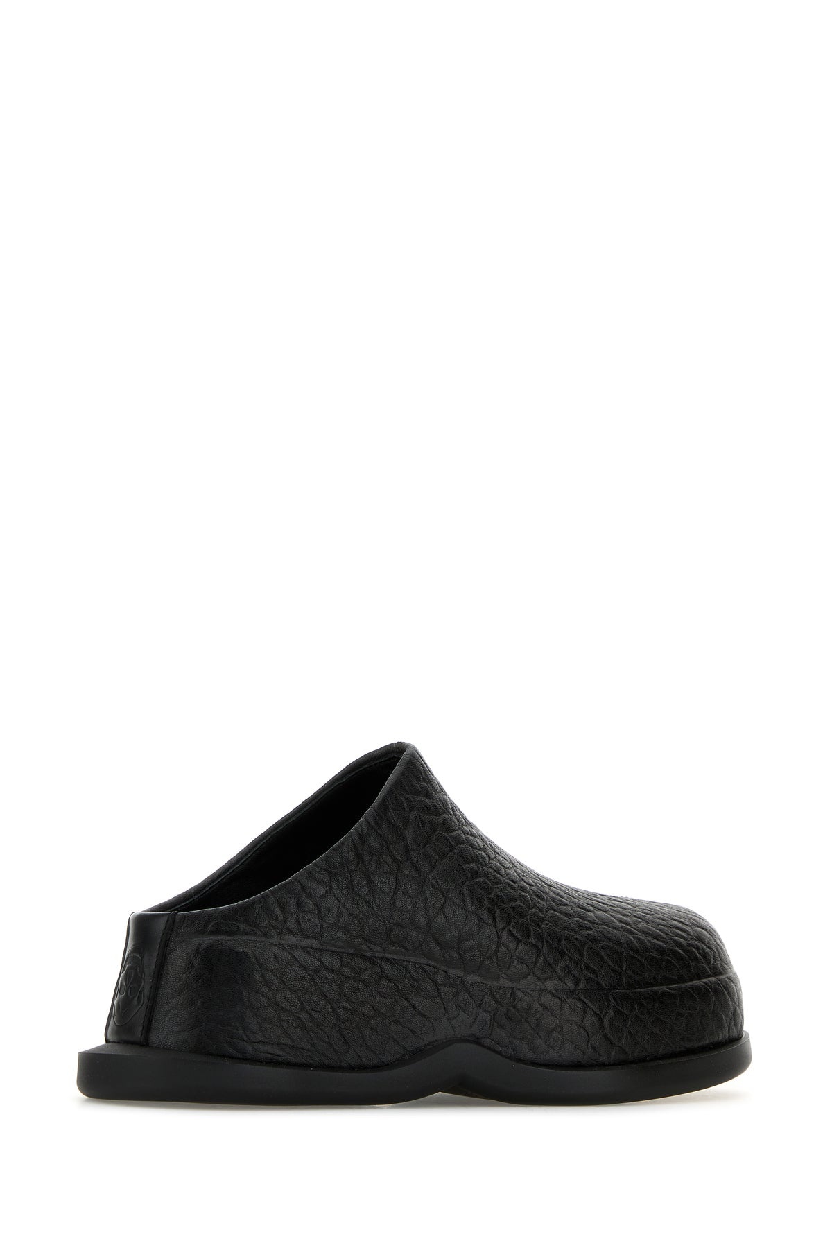 Black leather Wave slippers - 3