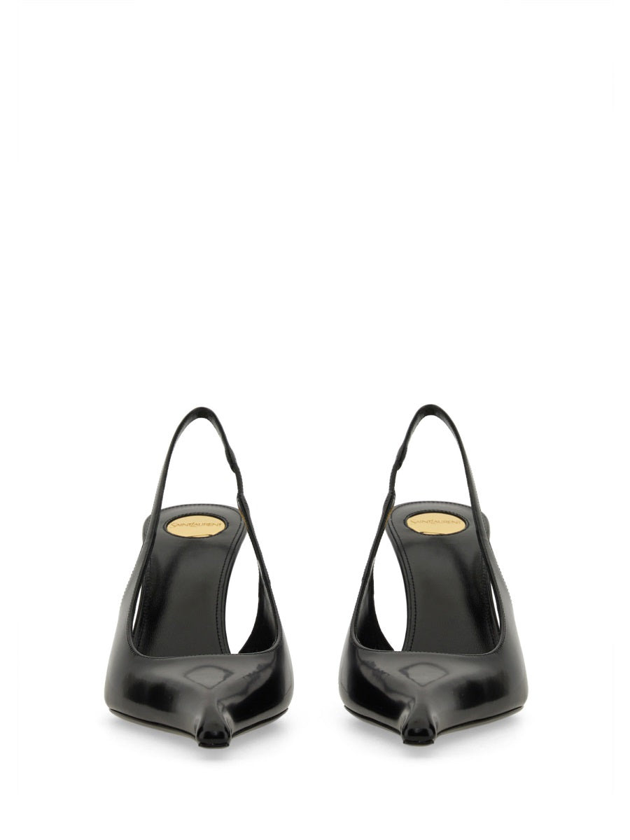 Saint Laurent Women Leather "Miller" Wedges - 4