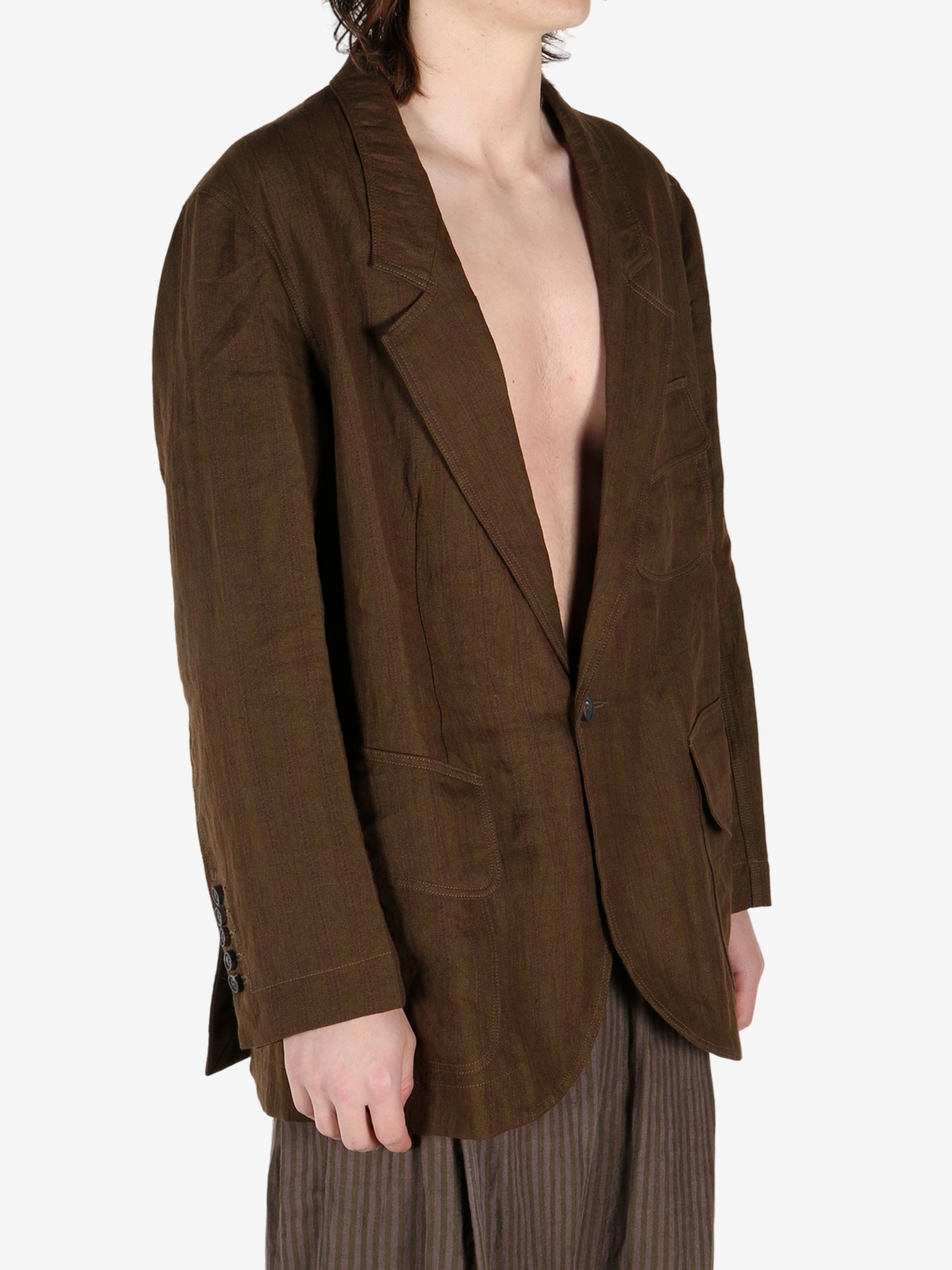 ZIGGY CHEN - Men 1 Button Long Jacket - 2