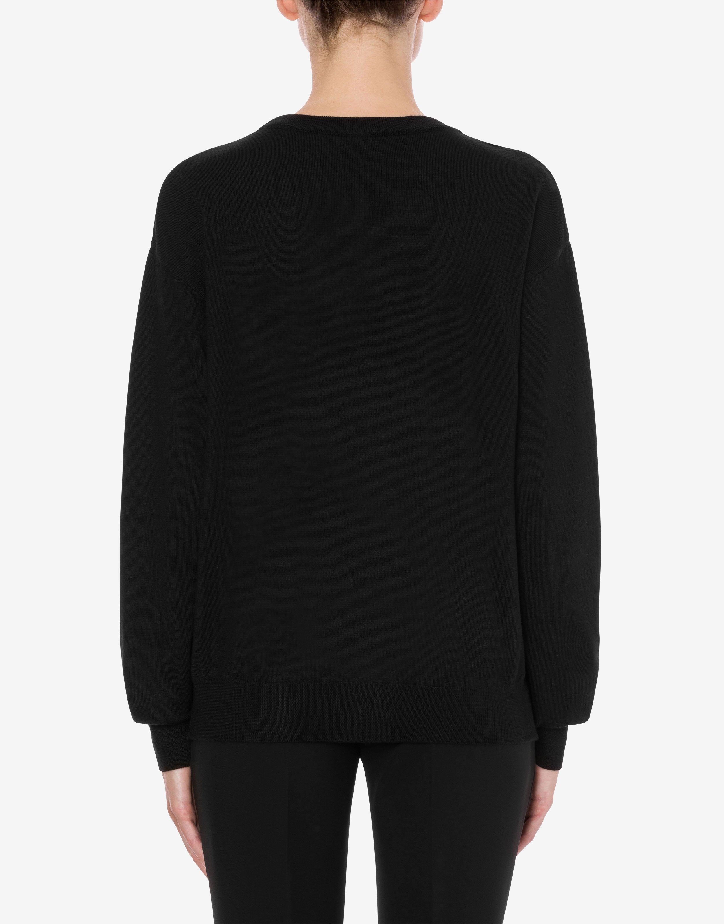WOOL MIRROR TEDDY BEAR PULLOVER - 3