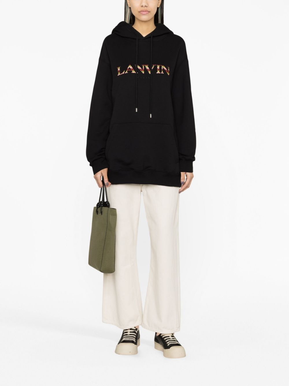logo-embroidered hoodie - 2