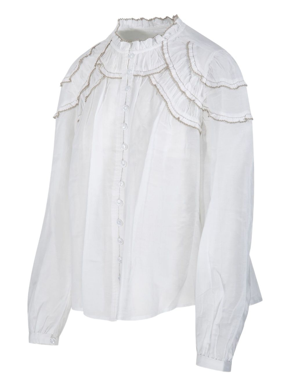 Christa ruffled high-neck blouse - 3