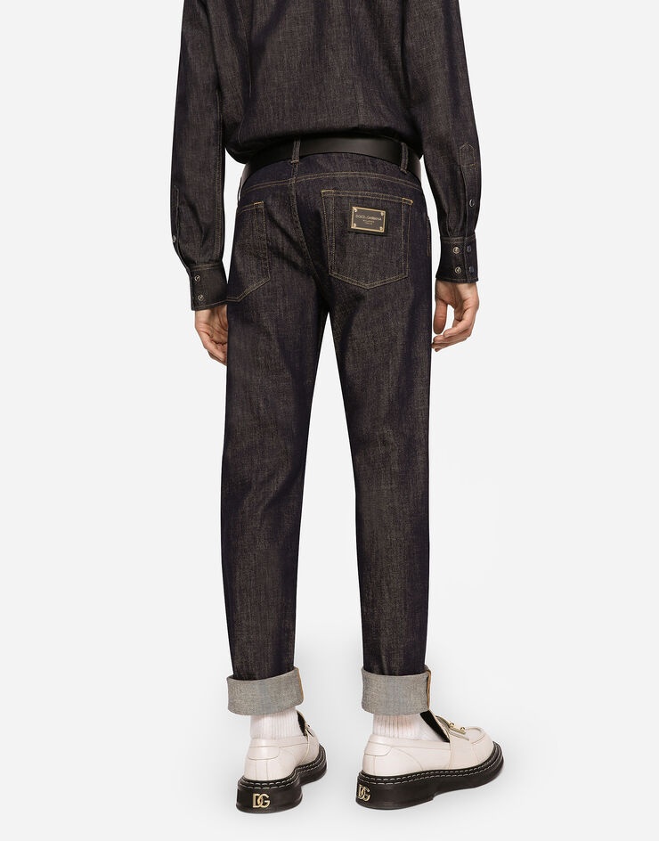 Blue skinny stretch jeans - 4
