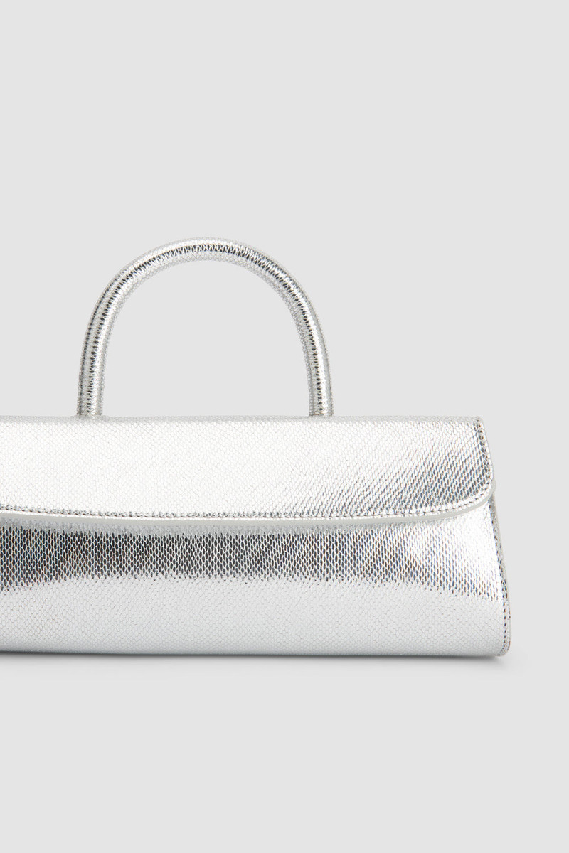 Mini Longa Silver Disco Leather Top-Handle Bag 5
