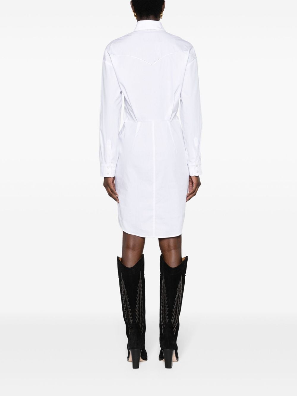 eyelet-detail cotton shirtdress - 4