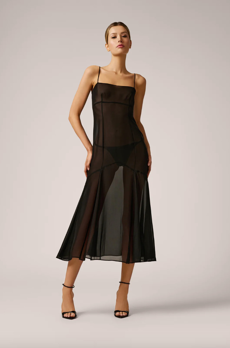 Chiffon Midi Dress - 4
