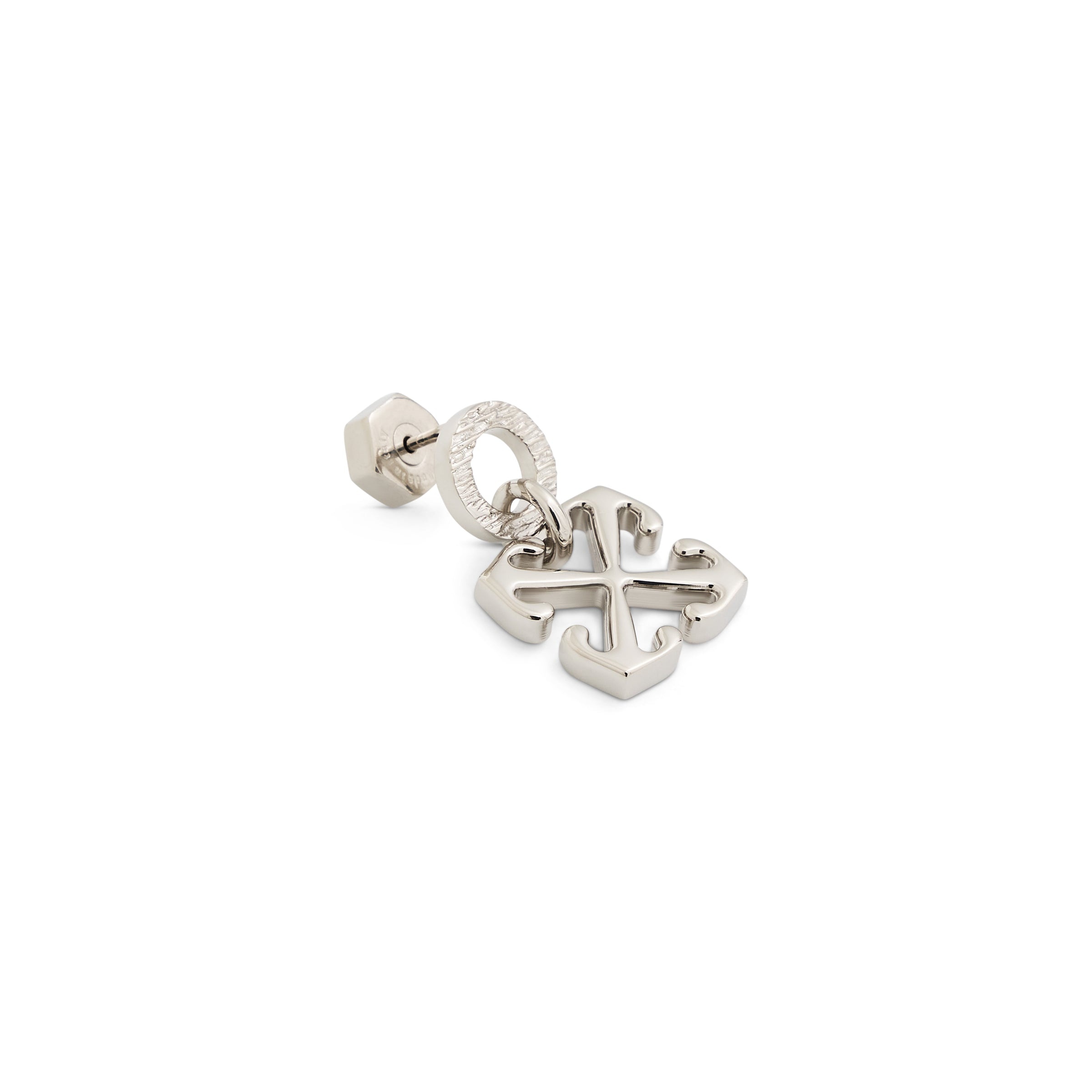 Texture Circle Earrings in Silver - 2