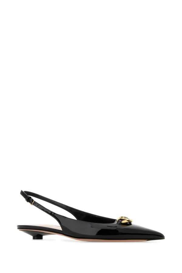 Black leather VLogo ballerinas - 2