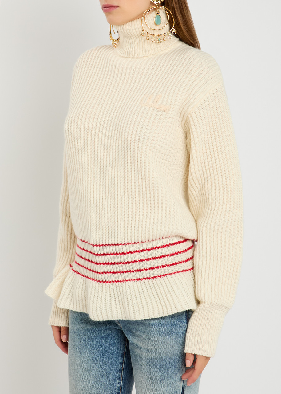 Chloe Striped Wool and Mohair-blend Jumper - 2