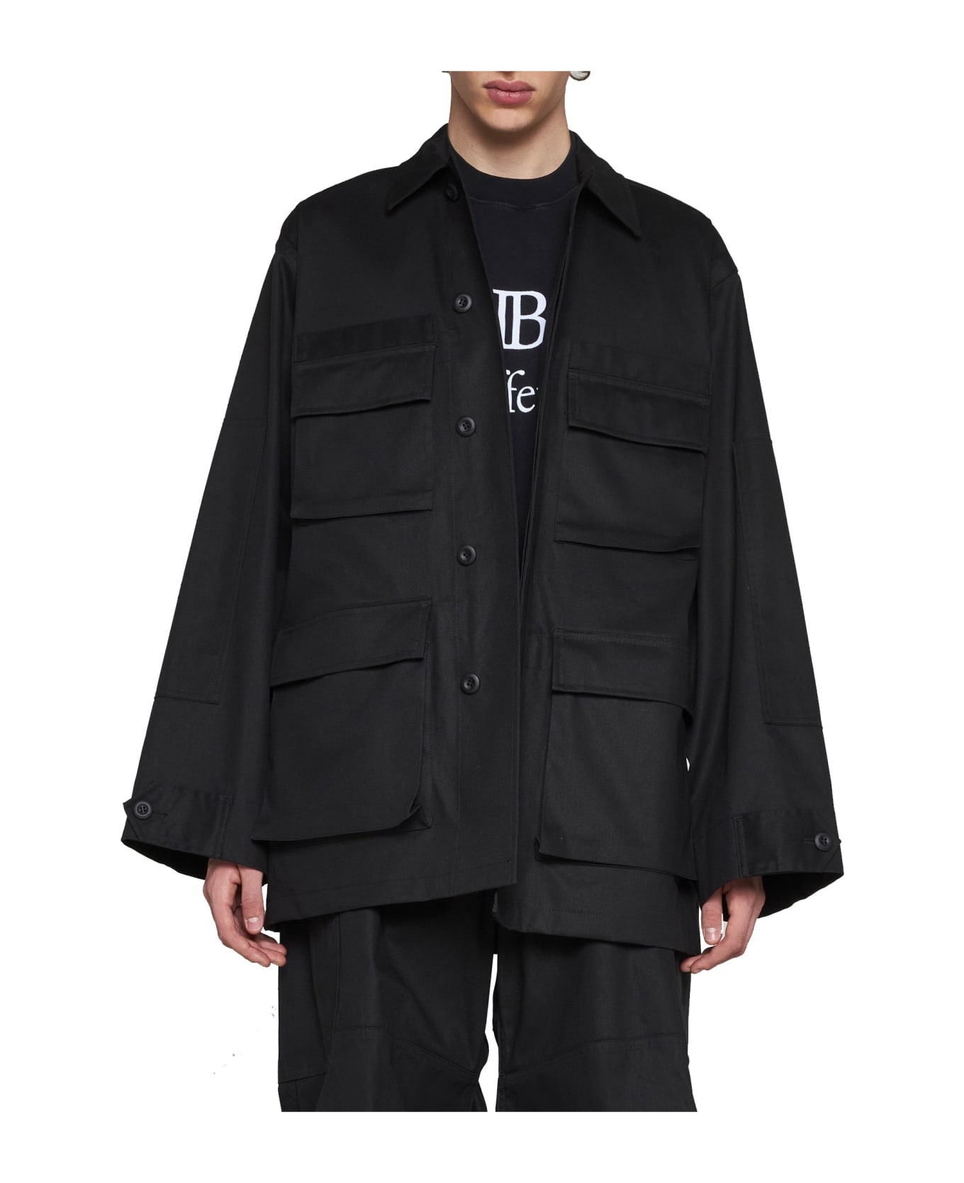 Multi-pocket Cargo Shirt Jacket - 2