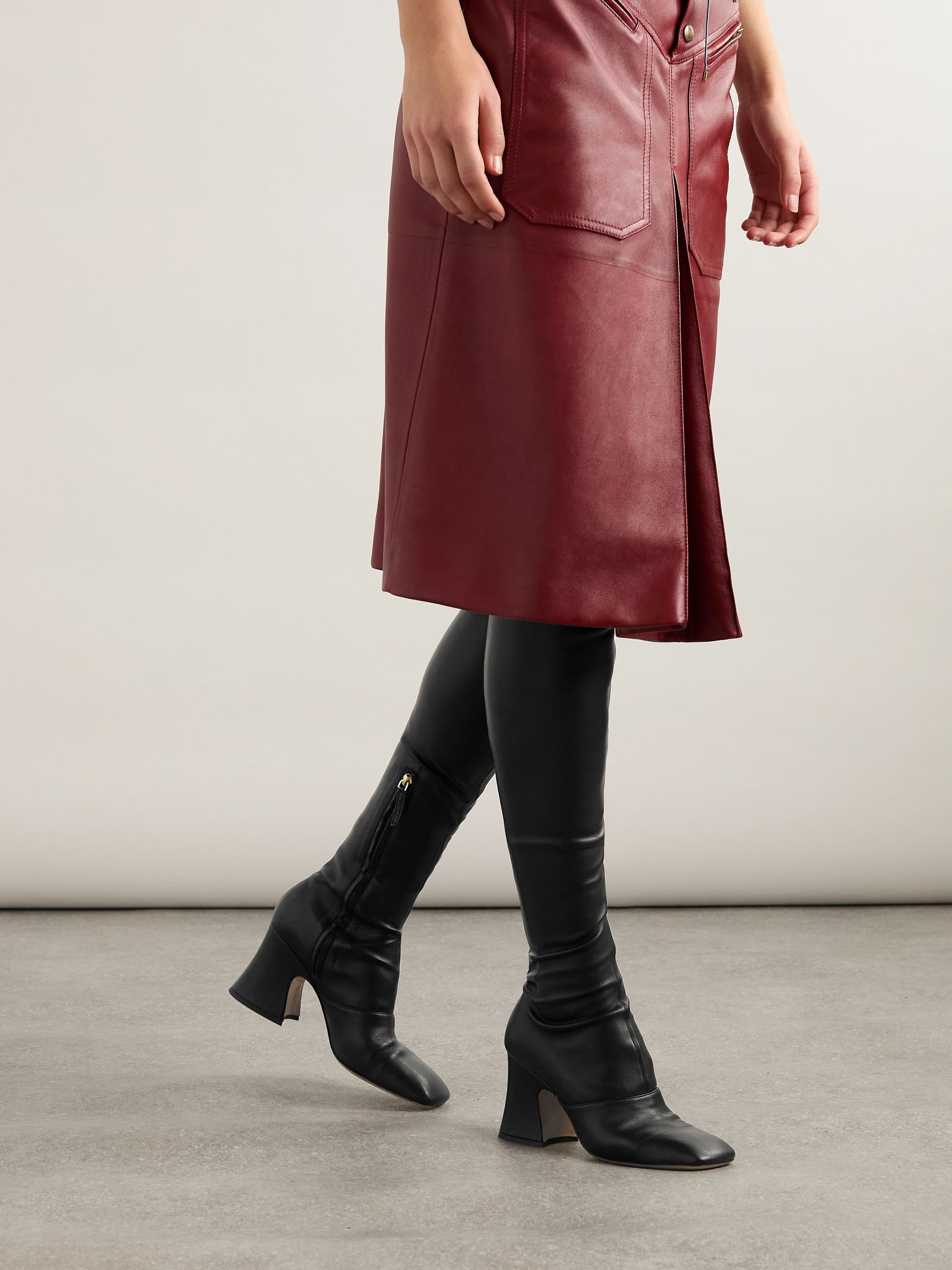 Janis leather over-the-knee boots Black - 2
