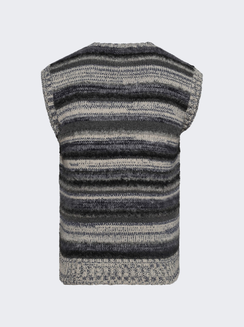 The Elder Statesman Boucle Mix Stripe Vest Multi outlook