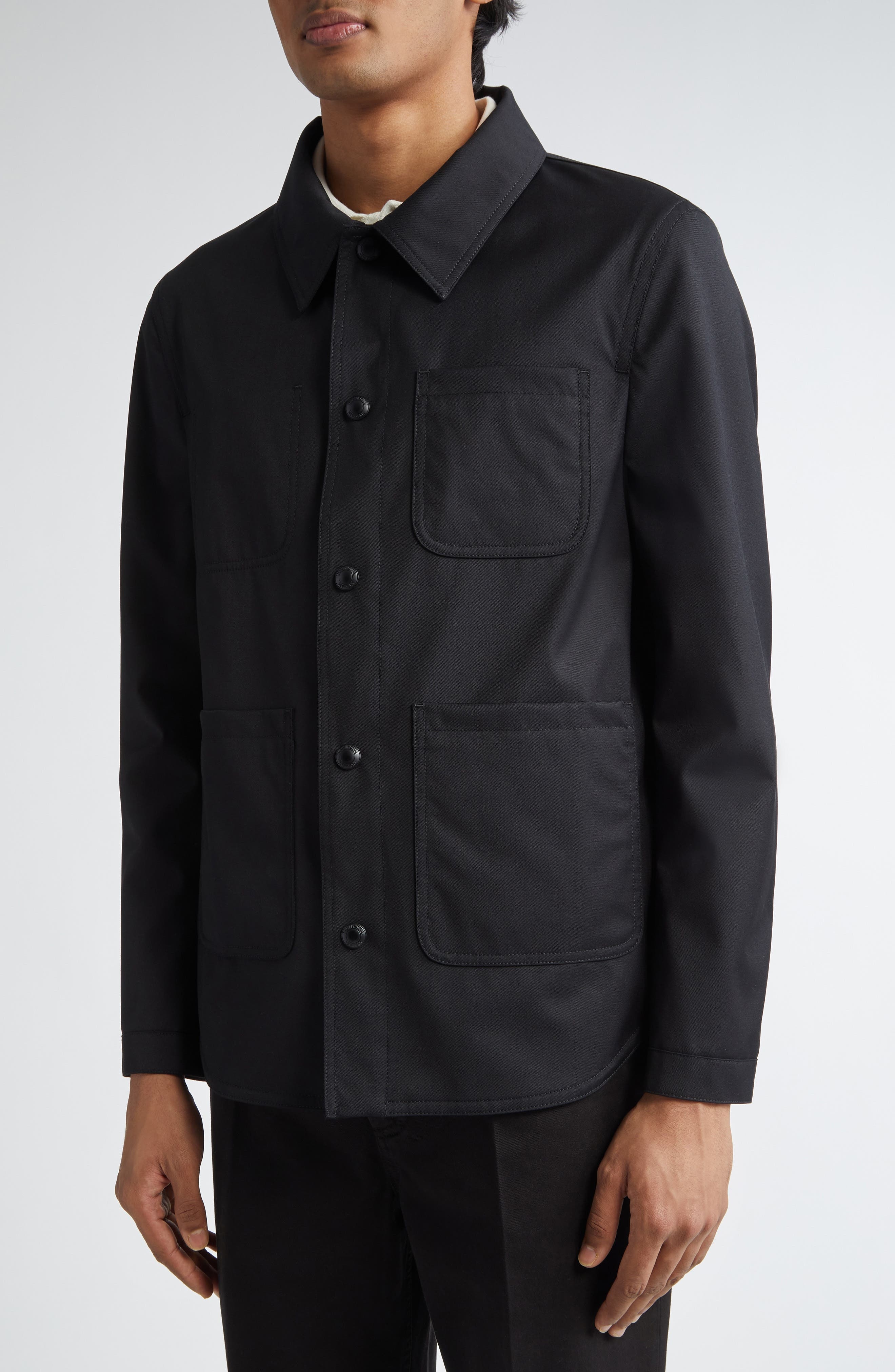 Thom Browne Virgin Wool Utility Jacket in Black at Nordstrom - 5